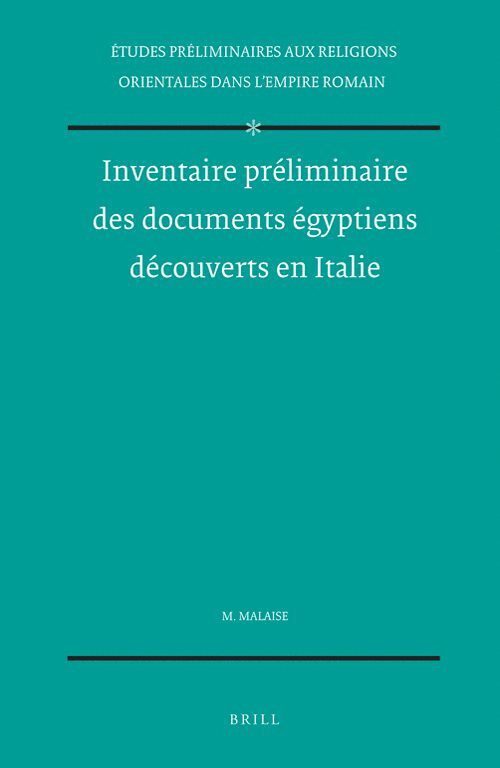 Inventaire préliminaire des documents égyptiens découverts en Italie