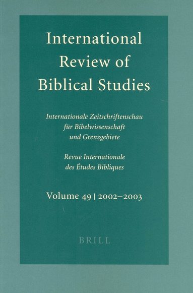 Bernhard Lang - International Review of Biblical Studies, Volume 49 (2002-2003), Häftad