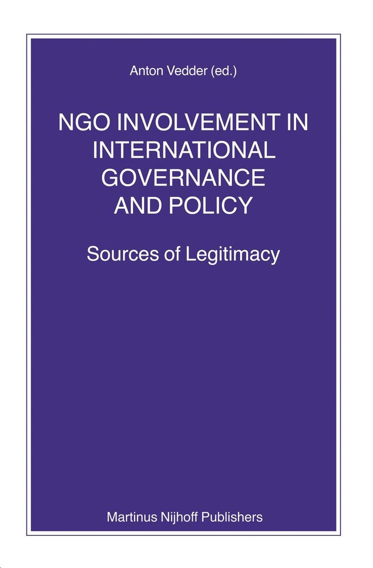 Anton Vedder - NGO Involvement in International Governance and Policy, Häftad