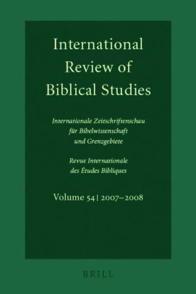 Bernhard Lang - International Review of Biblical Studies, Volume 54 (2007-2008), Häftad