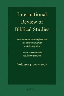 Bernhard Lang - International Review of Biblical Studies, Volume 54 (2007-2008), Häftad
