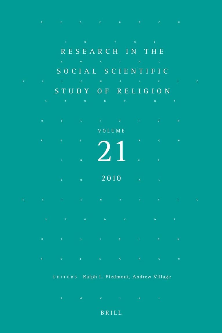 Ralph L. Piedmont, Andrew Village - Research in the Social Scientific Study of Religion, Volume 21, Inbunden