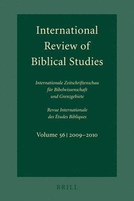 Bernhard Lang - International Review of Biblical Studies, Volume 56 (2009-2010), Häftad