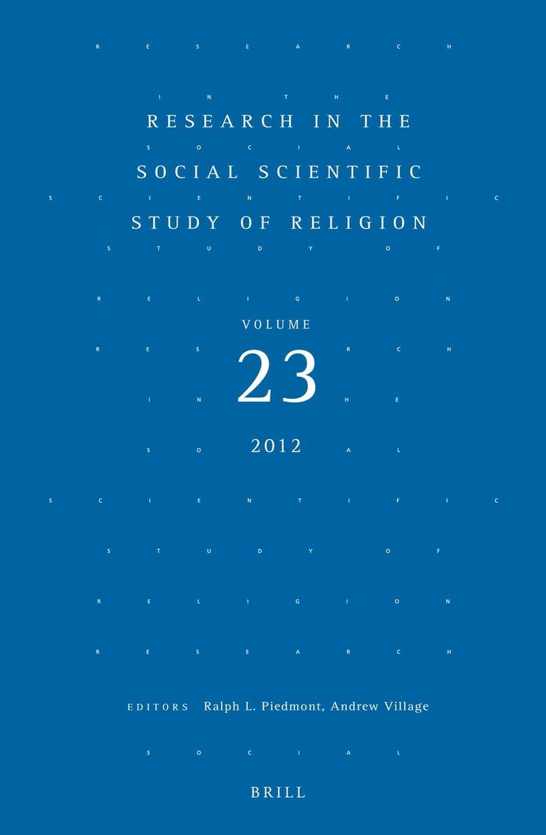 Research in the Social Scientific Study of Religion, Volume 23, Inbunden