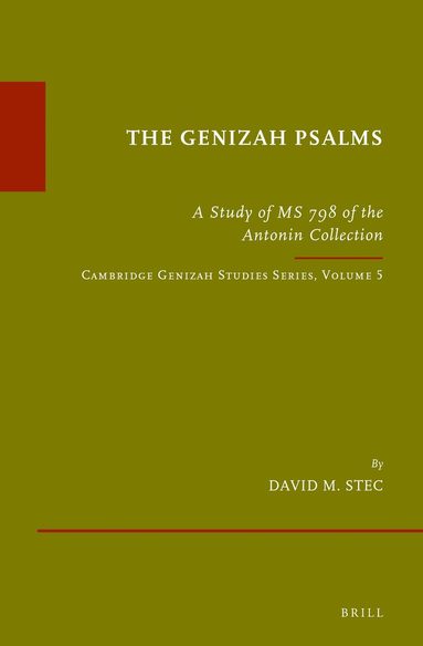 David M. Stec - Genizah Psalms, Inbunden