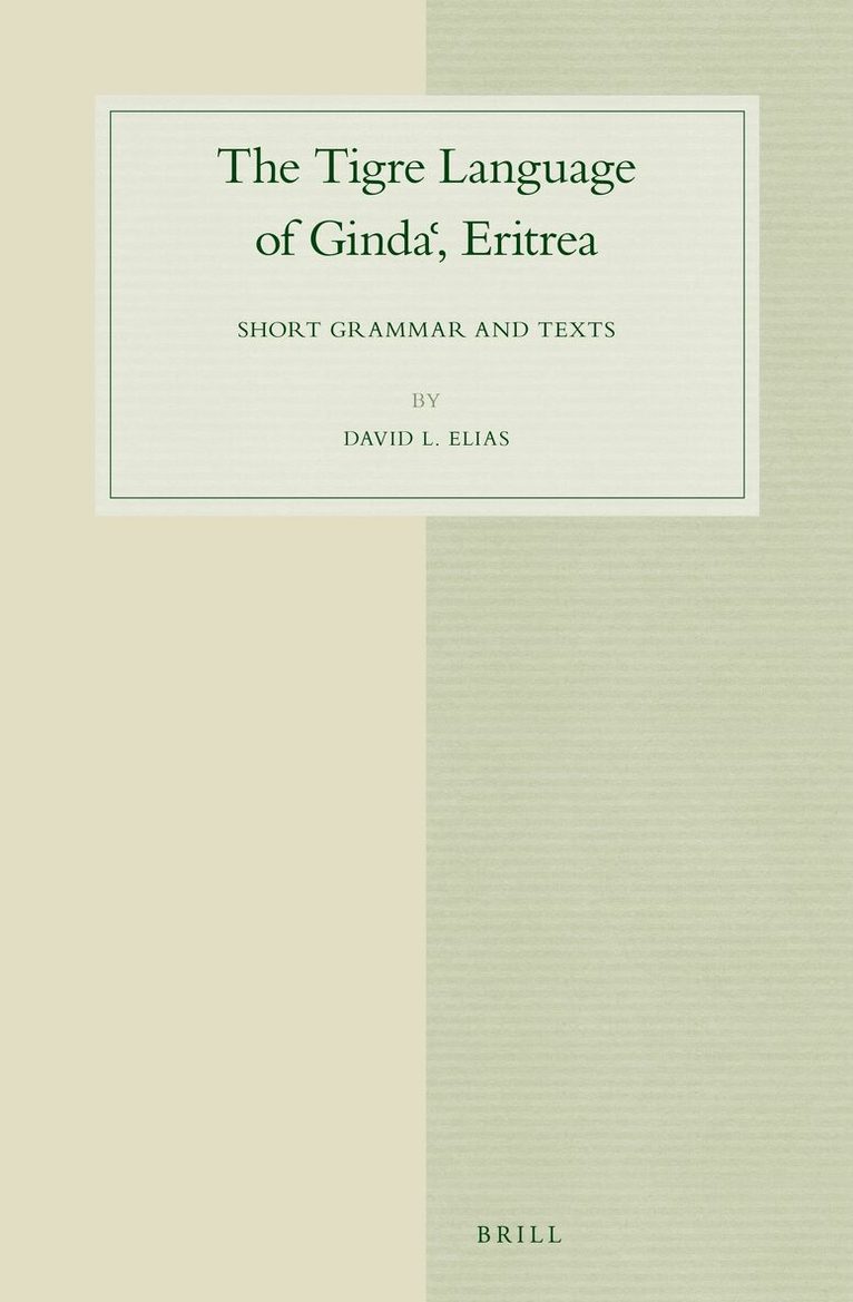 David Elias - Tigre Language of Gindaˁ, Eritrea, Inbunden