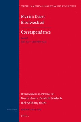 bokomslag Martin Bucer Briefwechsel/Correspondance: Band X (Juli 1533 - Dezember 1533)