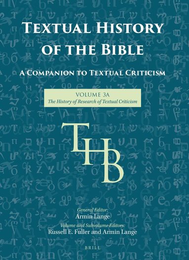 Armin Lange - Textual History of the Bible Vol. 3A, Inbunden