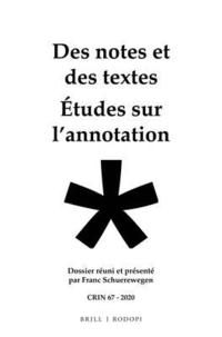 bokomslag Des notes et des textes; études sur l'annotation