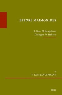 bokomslag Before Maimonides