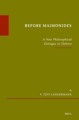 bokomslag Before Maimonides