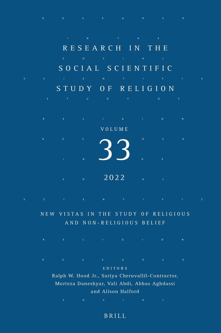Research in the Social Scientific Study of Religion, Volume 33
