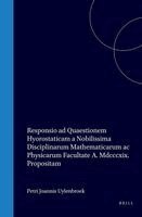 Responsio AD Quaestionem Hydrostaticam: A Nobilissima Disciplinarum Mathematicarum AC Physicarum Facultate A. MDCCCXIX Propositam