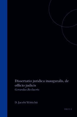 Dissertatio Juridica Inauguralis, de Officio Judicis