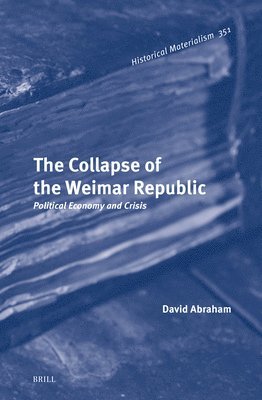 bokomslag The Collapse of the Weimar Republic: Political Economy and Crisis