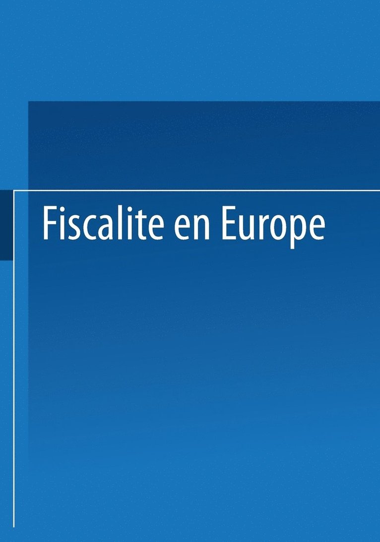 Fiscalite En Europe 1