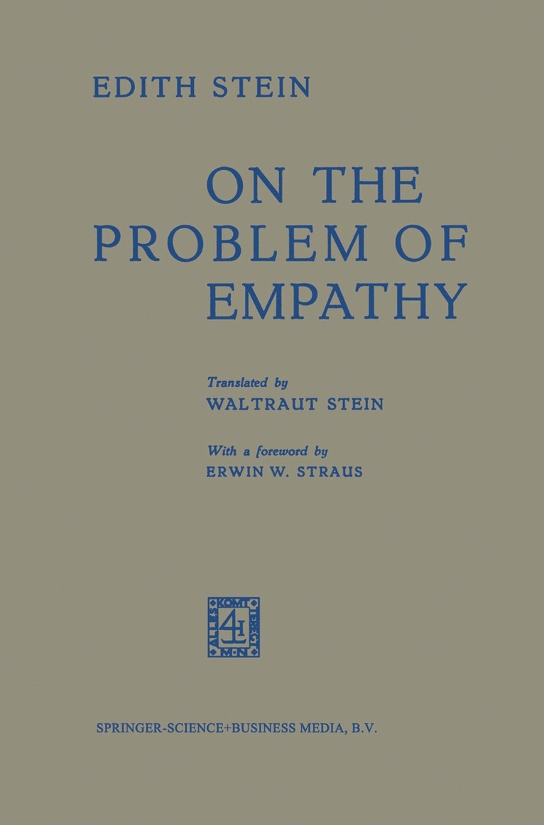 Edith Stein - On the Problem of Empathy, Häftad