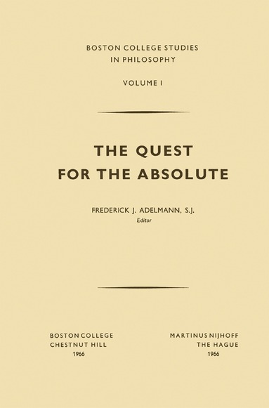 Frederick J. Adelmann - Quest for the Absolute, Häftad