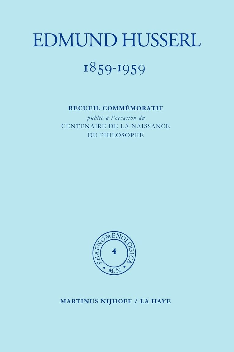 1859-1959. Recueil commémoratif publié á l'occasion du centenaire de la naissance du philosophe