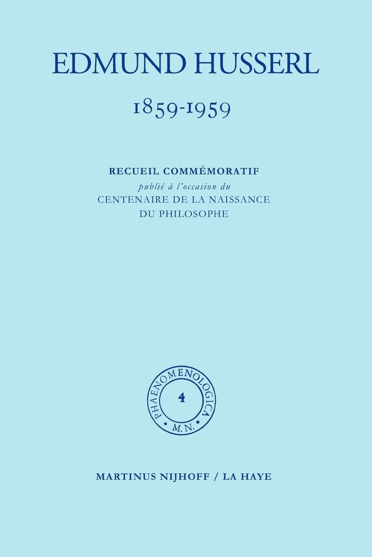 1859-1959. Recueil commmoratif publi  l'occasion du centenaire de la naissance du philosophe 1