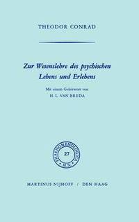 bokomslag Zur Wesenlehre des psychischen Lebens und Erlebens