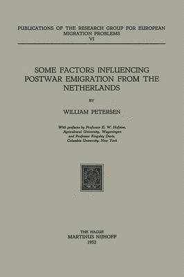 bokomslag Some Factors Influencing Postwar Emigration from the Netherlands