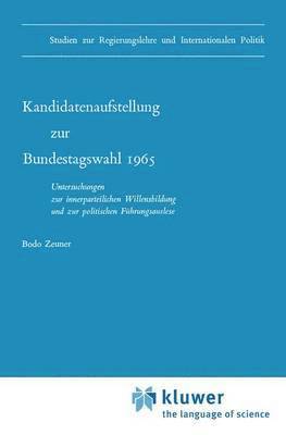 bokomslag Kandidatenaufstellung zur Bundestagswahl 1965