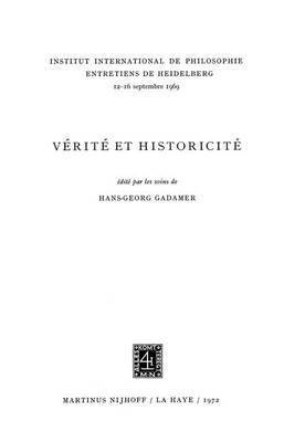 bokomslag Truth and Historicity / Vrit et Historicit