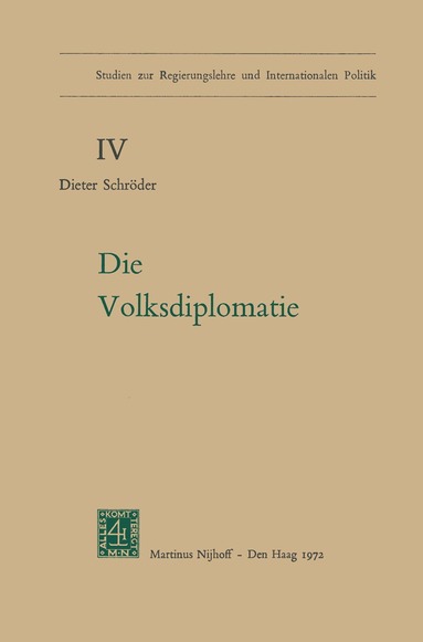 bokomslag Die Volksdiplomatie