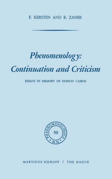 bokomslag Phenomenology: Continuation and Criticism