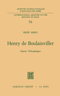 bokomslag Henry de Boulainviller Tome I