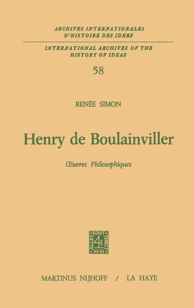 Henry de Boulainviller Tome I 1