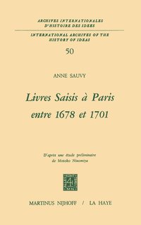 bokomslag Livres saisis  Paris entre 1678 et 1701