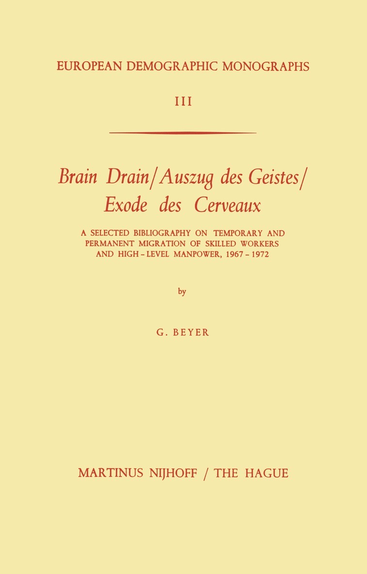 G. Beyer - Brain Drain / Auszug des Geistes / Exode des Cerveaux, Häftad