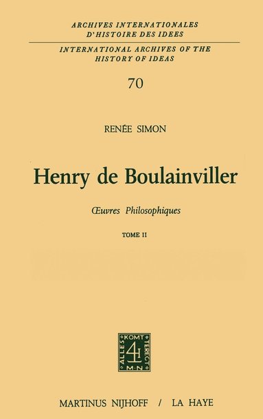 Renée Simon - Henry de Boulainviller Tome II, Inbunden