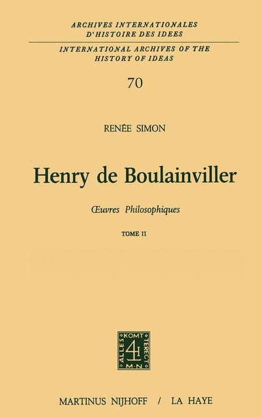 bokomslag Henry de Boulainviller Tome II