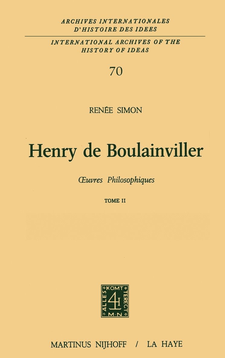 Henry de Boulainviller Tome II 1