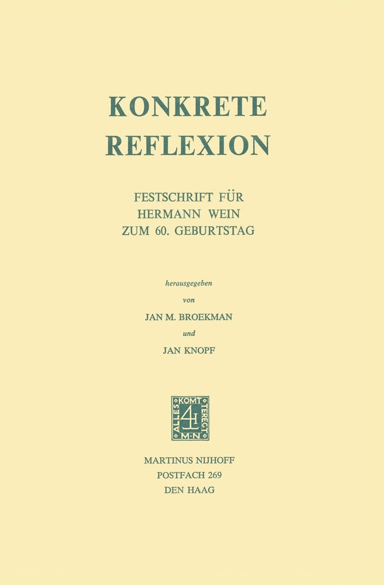 J.M. Broekman, J. Knopf, J. M. Broekman - Konkrete Reflexion, Häftad