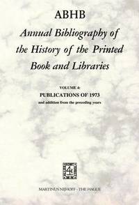 bokomslag ABHB Annual Bibliography of the History of the Printed Book and Libraries