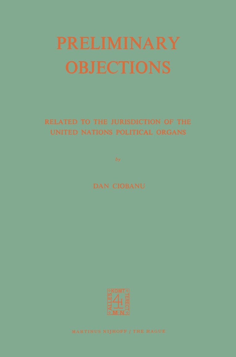 D. Ciobanu, Dan Ciobanu - Preliminary Objections, Häftad