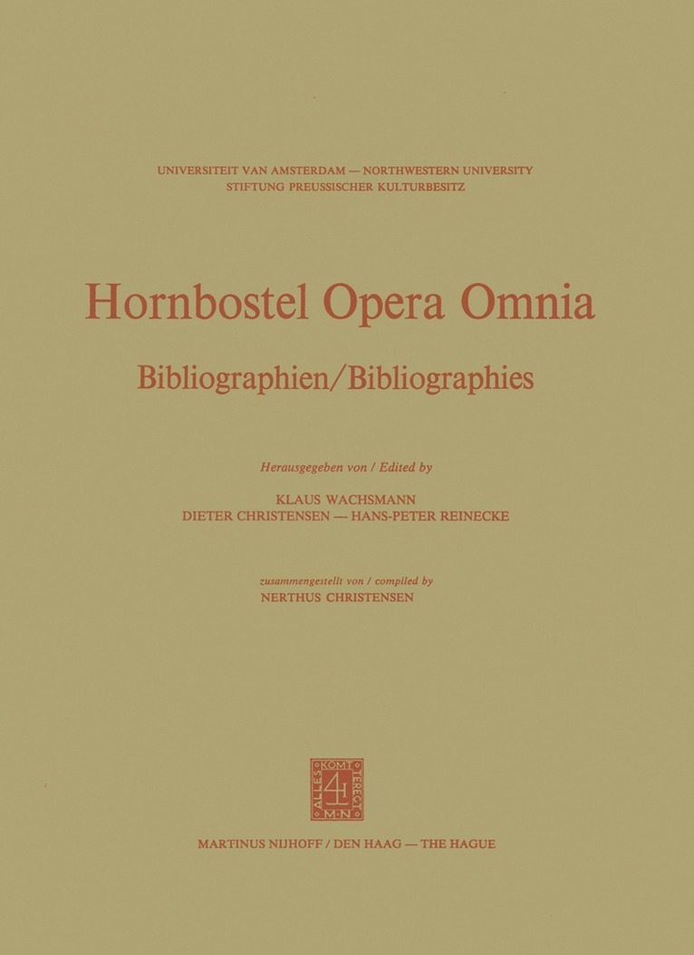 Hornbostel Opera Omnia