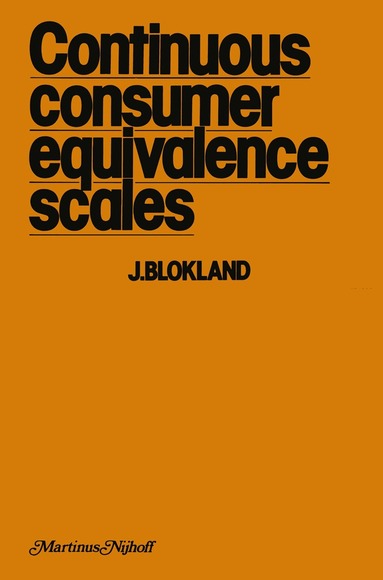 J. Blokland - Continuous Consumer Equivalence Scales, Häftad
