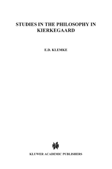 bokomslag Studies in the Philosophy of Kierkegaard