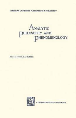 bokomslag Analytic Philosophy and Phenomenology