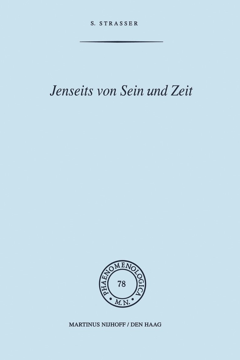 Stephan Strasser - Jenseits von Sein und Zeit, Inbunden