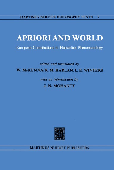 W. Mckenna, R.M. Harlan, L.E. Winters - Apriori and World, Inbunden