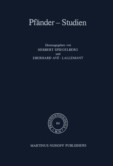 E. Spiegelberg, E. Avé-Lallemant - Pfänder-Studien, Inbunden