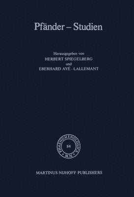 E. Spiegelberg, E. Avé-Lallemant - Pfänder-Studien, Inbunden