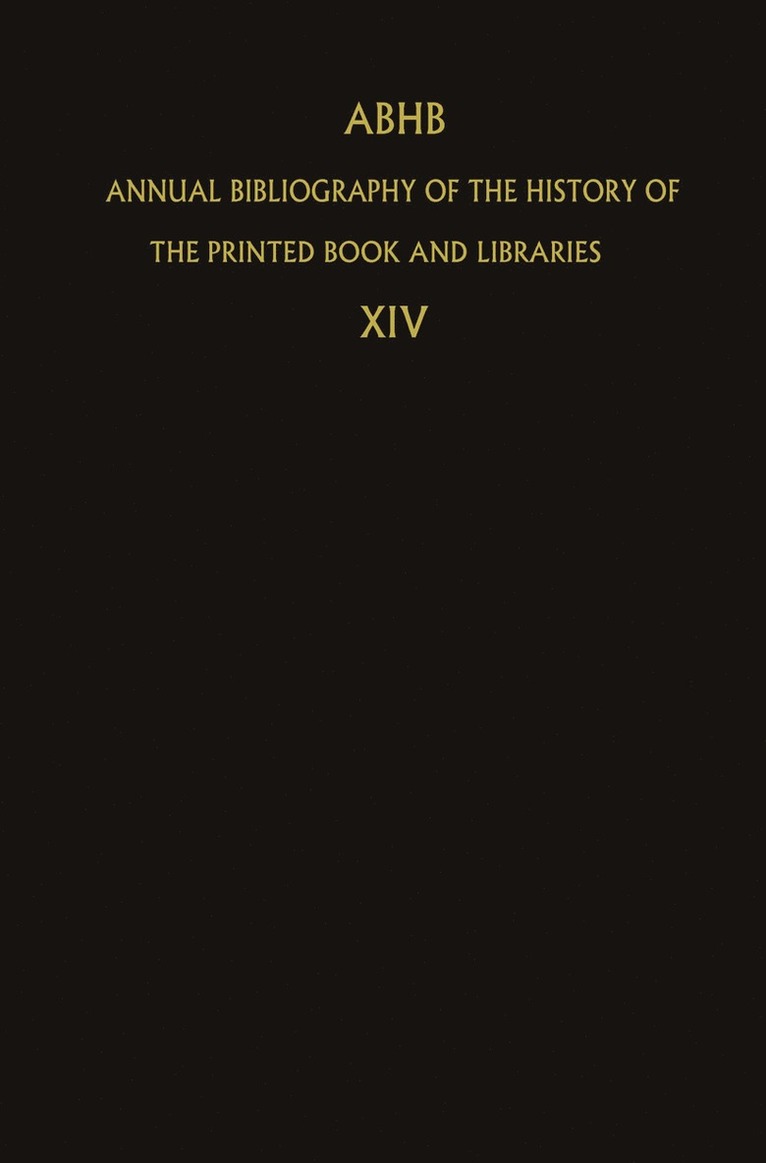 ABHB Annual Bibliography of the History of the Printed Book and Libraries 1