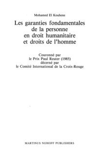 bokomslag Les Garanties Fondamentales de la Personne en Droit Humanitaire et Droits de l'Homme